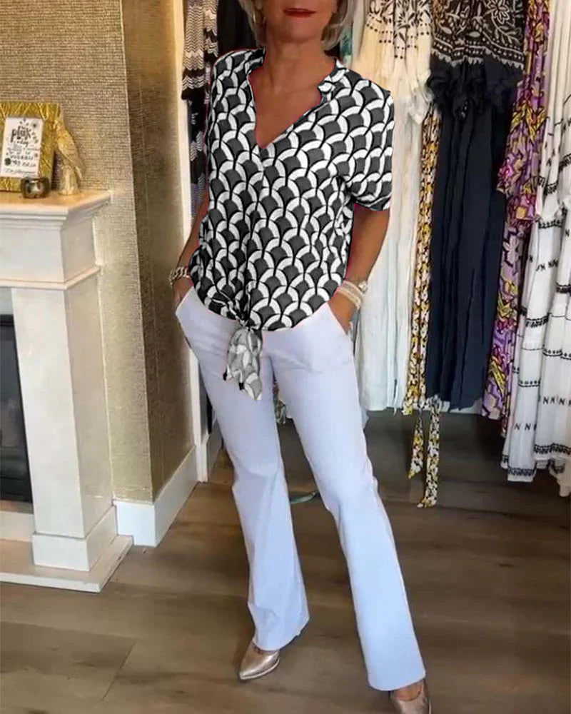 Leonie™|V-hals Blouse