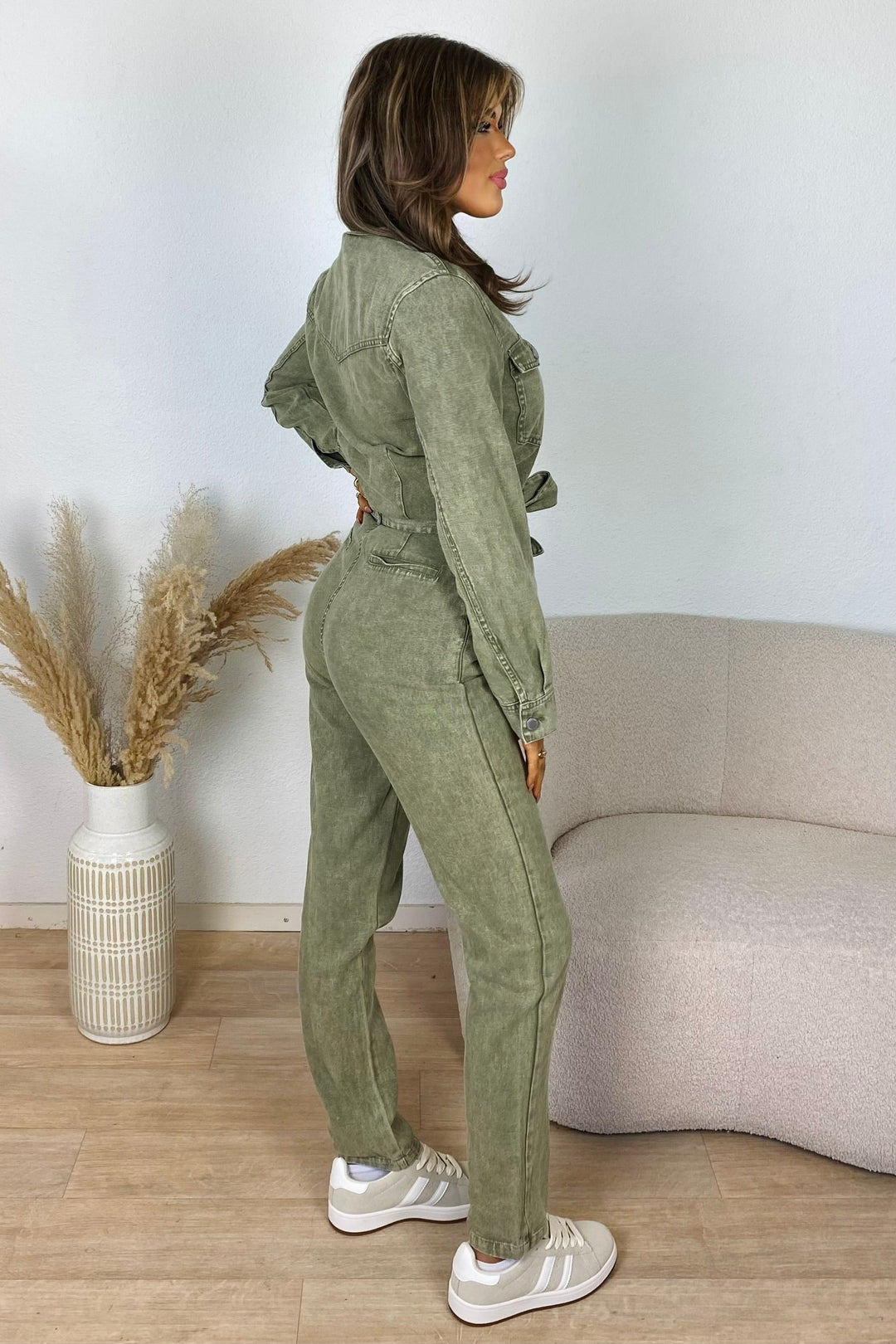 Olivia™|Jumpsuit buttons - Kaki