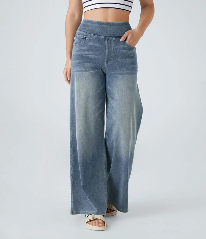 Lisa™|Elastische broek met hoge taille