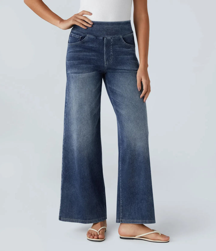 Lisa™|Elastische broek met hoge taille