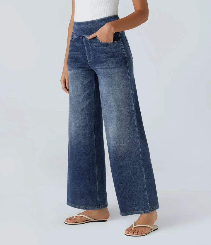 Lisa™|Elastische broek met hoge taille