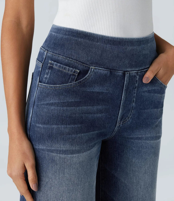 Lisa™|Elastische broek met hoge taille