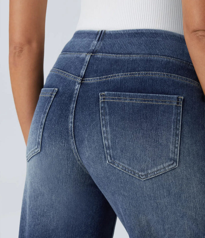 Lisa™|Elastische broek met hoge taille