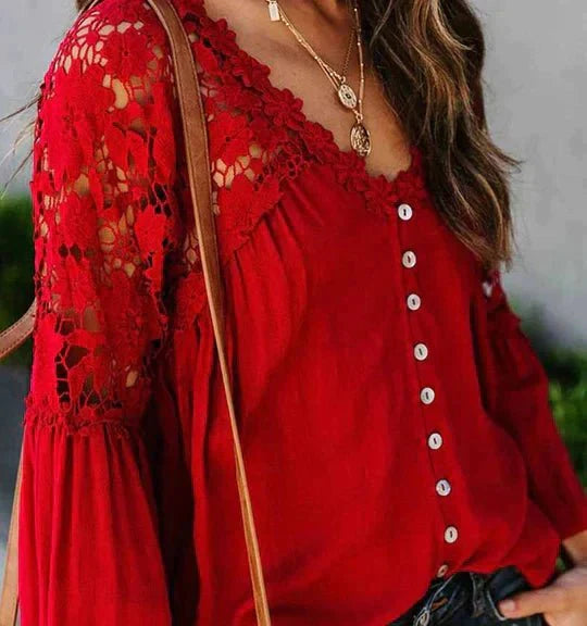 Sarah™|Floral Lace Blouse