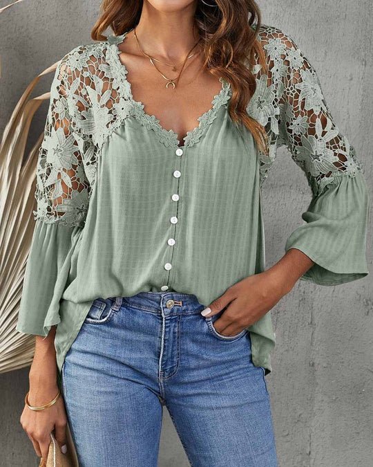 Sarah™|Floral Lace Blouse